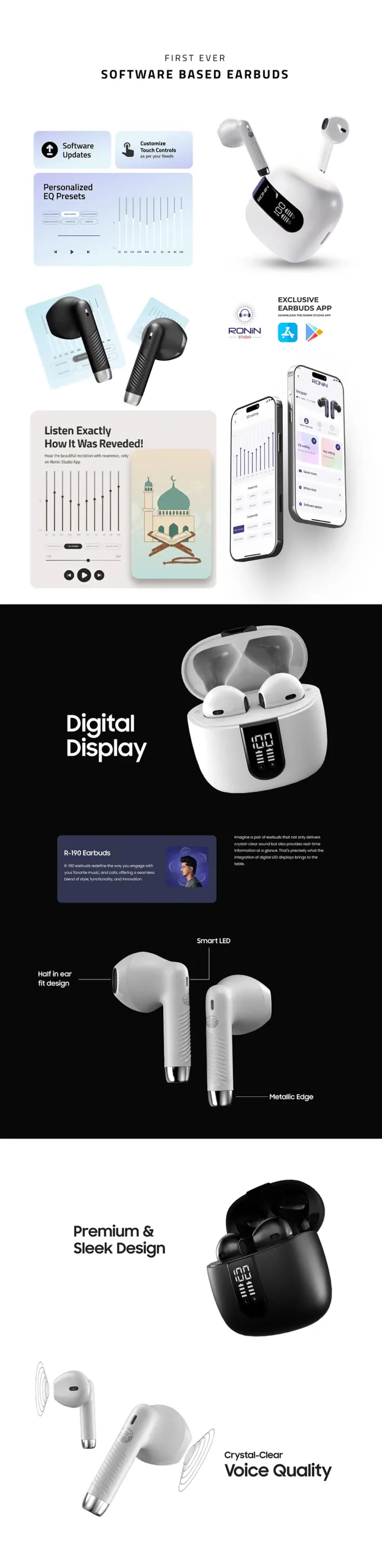 Mashion Ronin R-190 Wireless Earbuds available on Flexy Bay