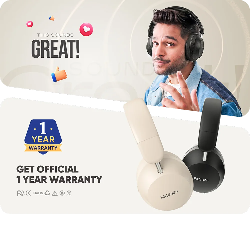 Magnitude Headphone R-1505 Ronin Wireless Headphones available on Flexy Bay