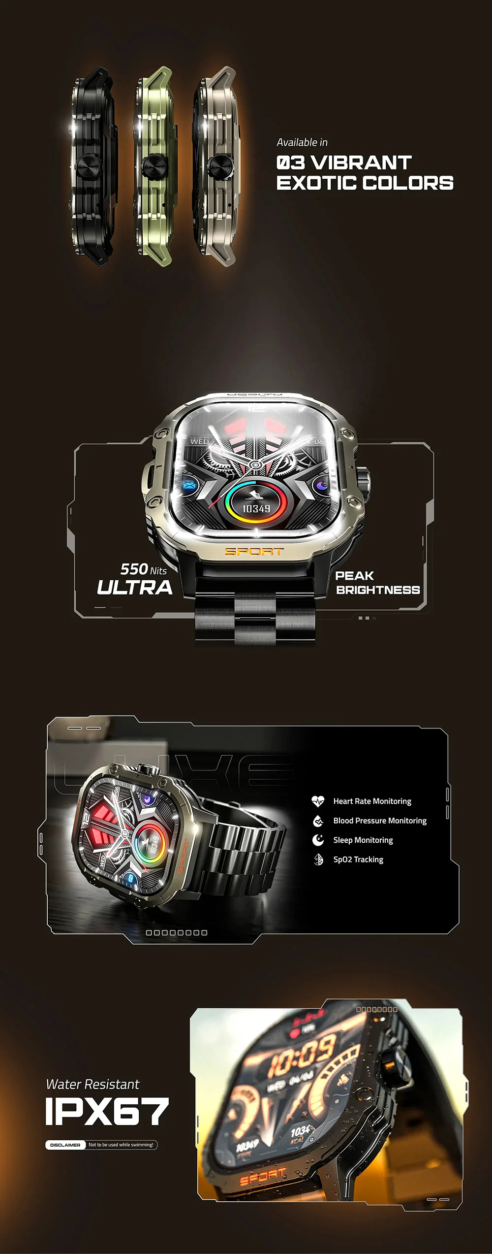 Luxe Smart Watch R-013 Ronin Smart Watch available on Flexy Bay
