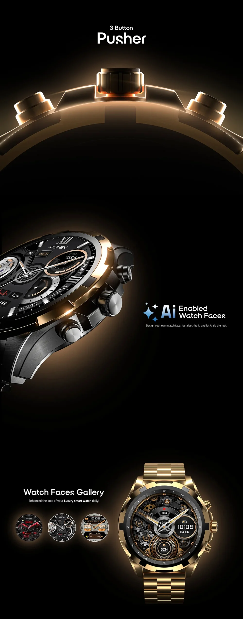 Luxe Smart Watch R-014 Ronin Smart Watch available on Flexy Bay