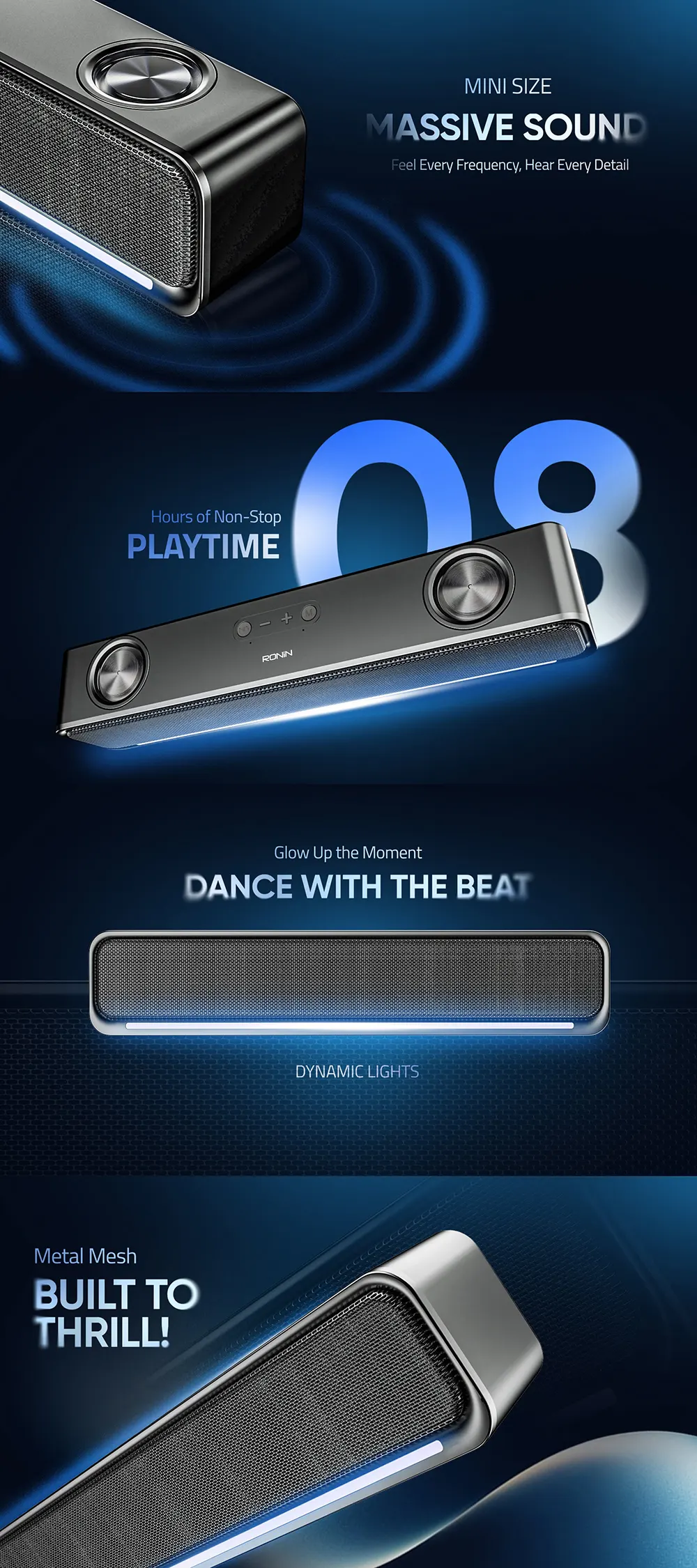 Axis Bar Ronin R-3010 Wireless Speaker available on Flexy Bay