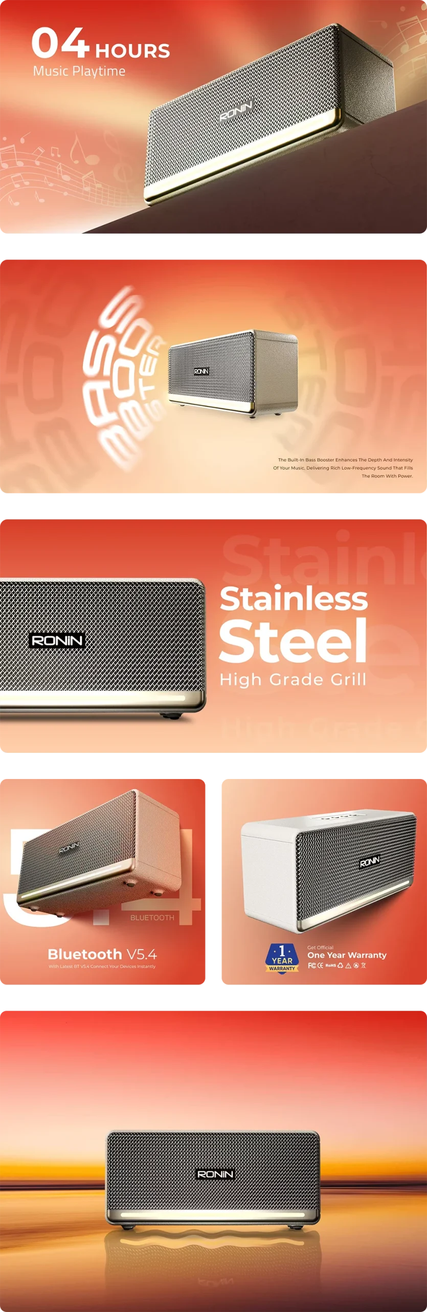 Retro Speaker R-3035 Ronin Wireless Speaker available on Flexy Bay